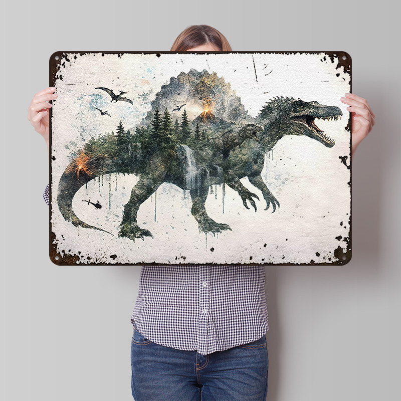 Vintage Gaming Accessories - Spinosaurus Metal Poster Customized Wall Art