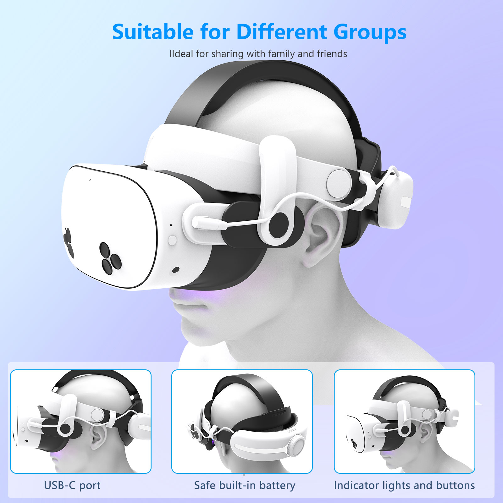 For Quest3S VR Headset 12000mA - Gaming Accessories Vr recension och pris