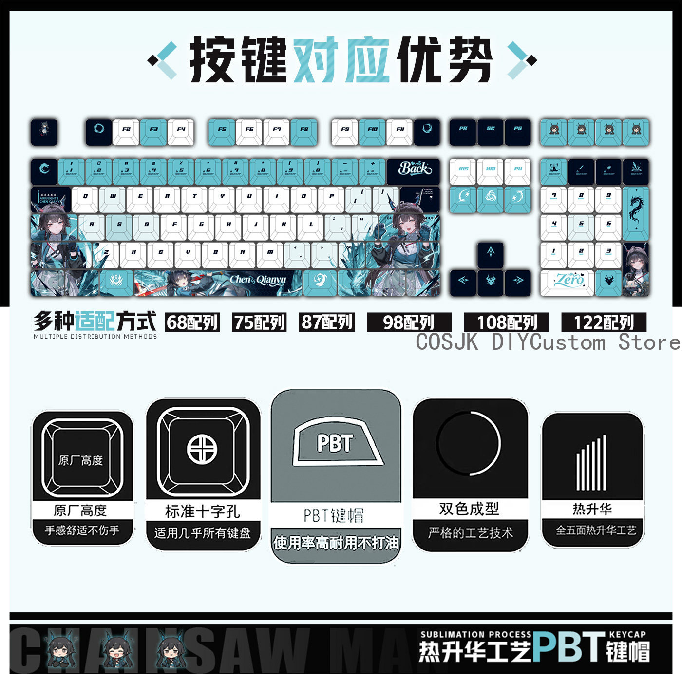 122 Keys Anime Chen Qianyu Ark - Gaming Accessories Anime recension och pris