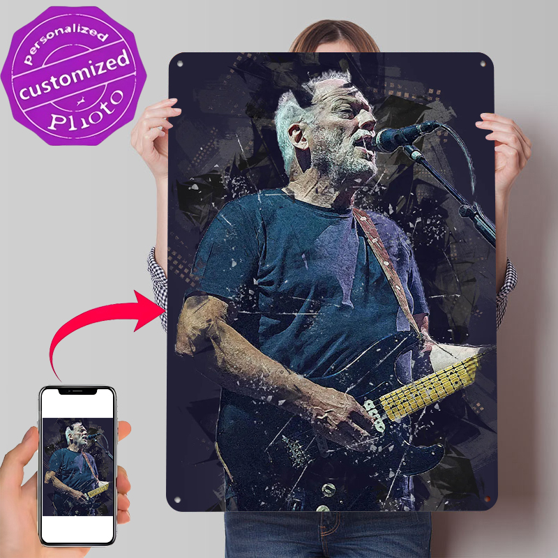 David Gilmour Metal Poster Cus - Vintage Gaming Accessories recension och pris
