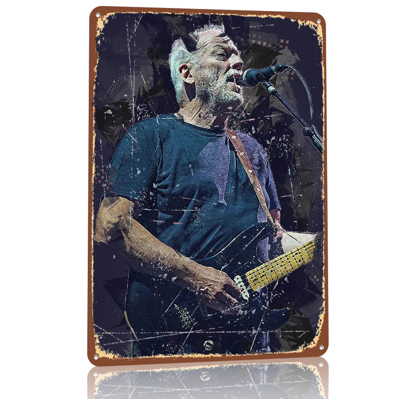 David Gilmour Metal Poster Cus - Vintage Gaming Accessories recension och pris