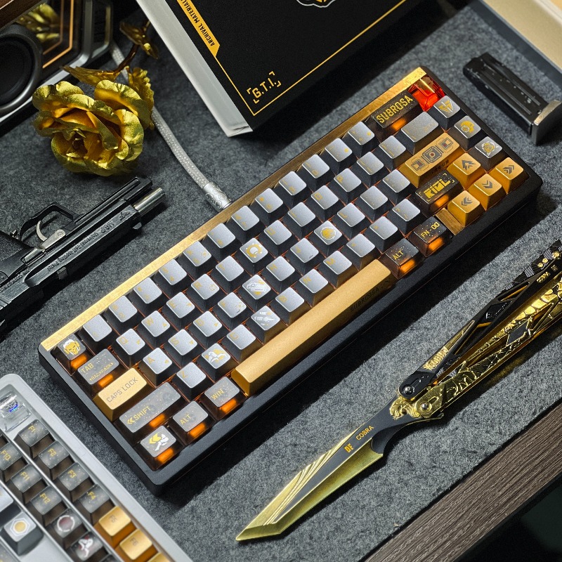 Golden Rose Theme Keycaps Set  - Gaming Set Accessories recension och pris
