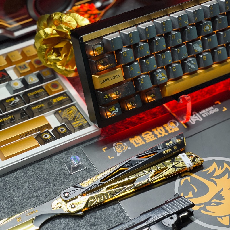 Golden Rose Theme Keycaps Set  - Gaming Set Accessories recension och pris