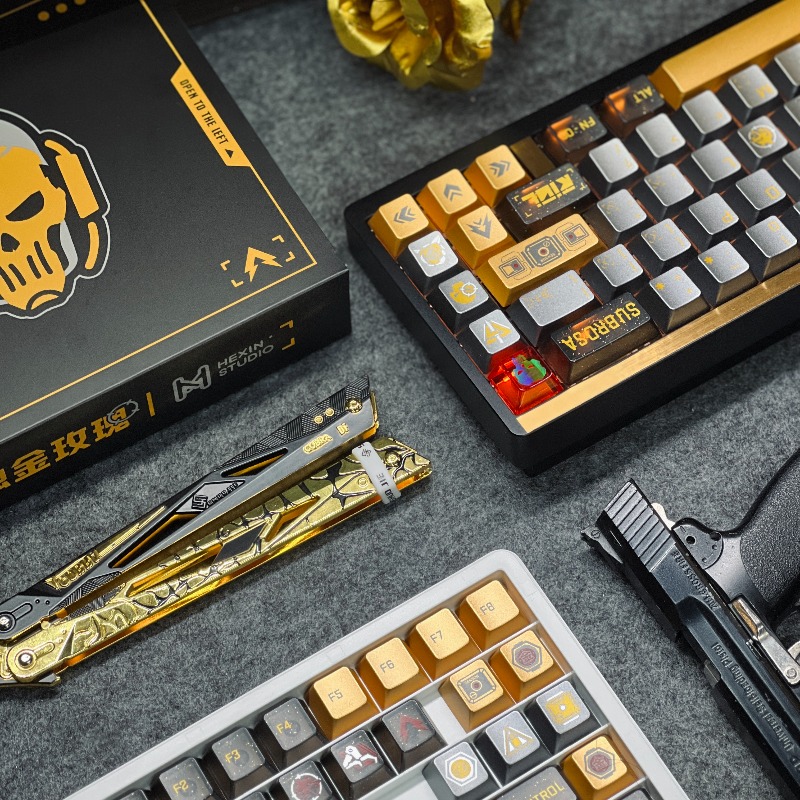 Golden Rose Theme Keycaps Set  - Gaming Set Accessories recension och pris