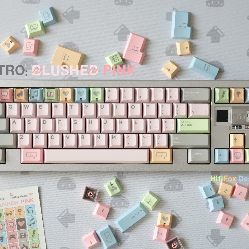 Shy Pink Vintage Theme Keycaps - Vintage Gaming Accessories recension och pris