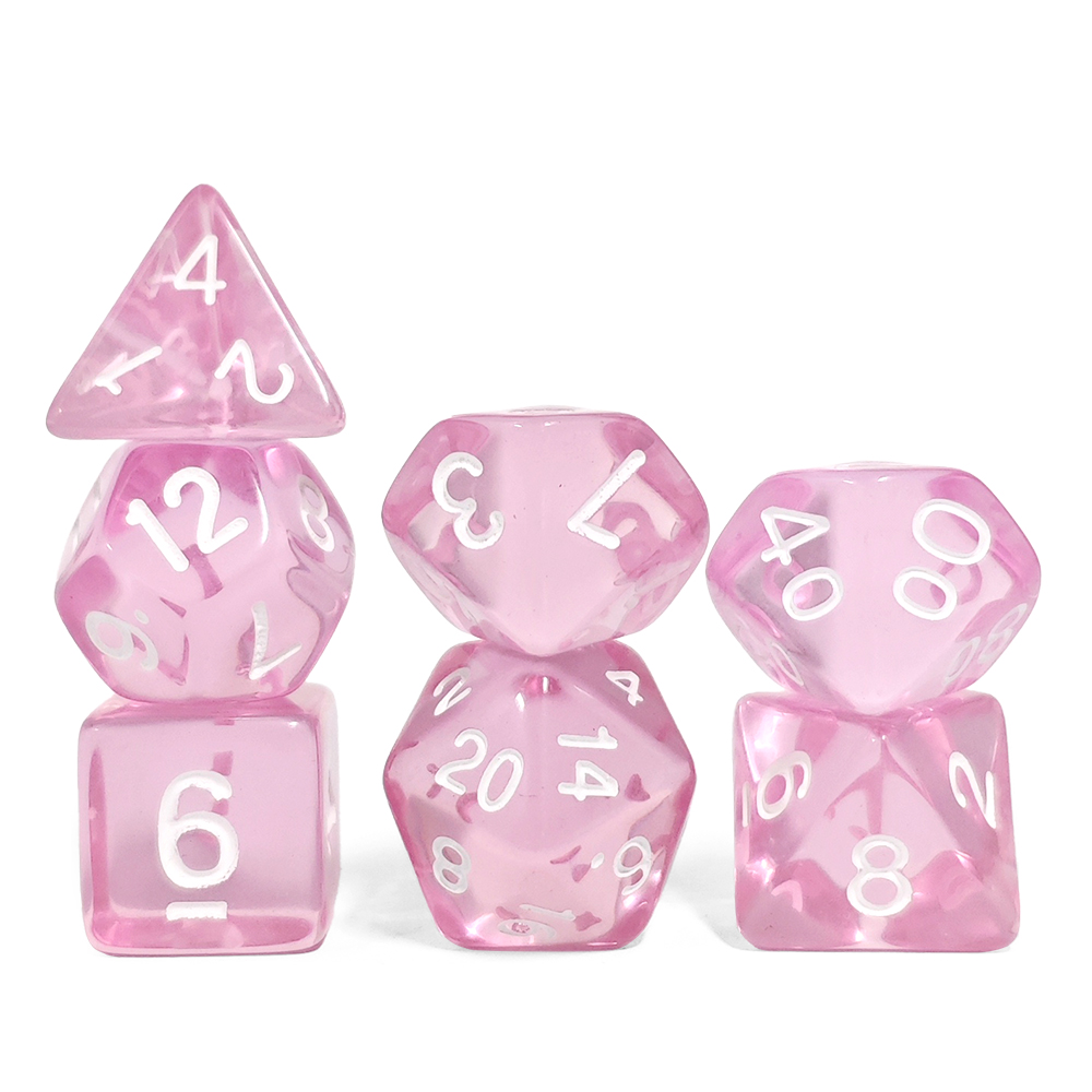 Clear Transparent Pink Polyhed - Gaming Set Accessories recension och pris