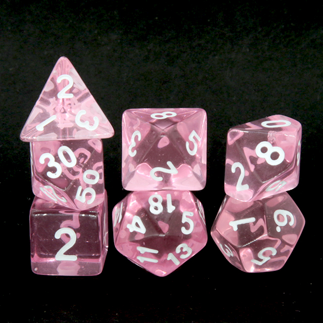 Clear Transparent Pink Polyhed - Gaming Set Accessories recension och pris