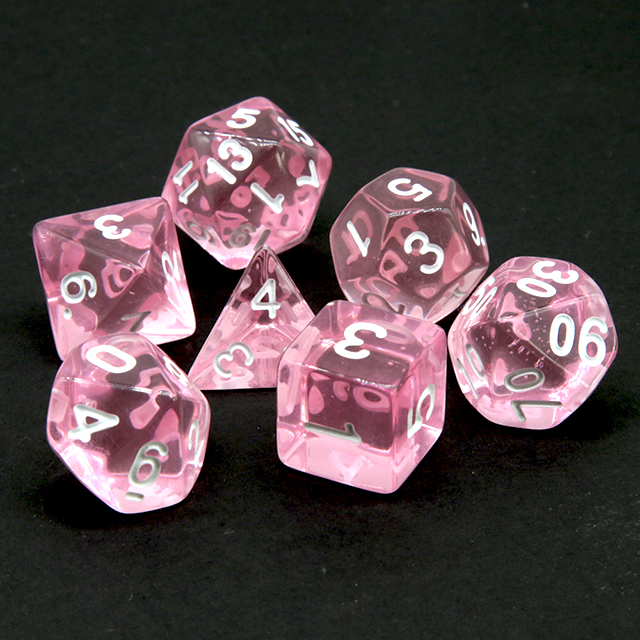 Clear Transparent Pink Polyhed - Gaming Set Accessories recension och pris