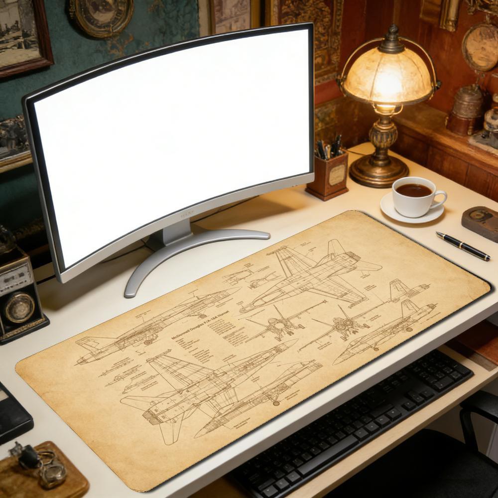 Large Aviation Blueprint Mouse - Vintage Gaming Accessories recension och pris
