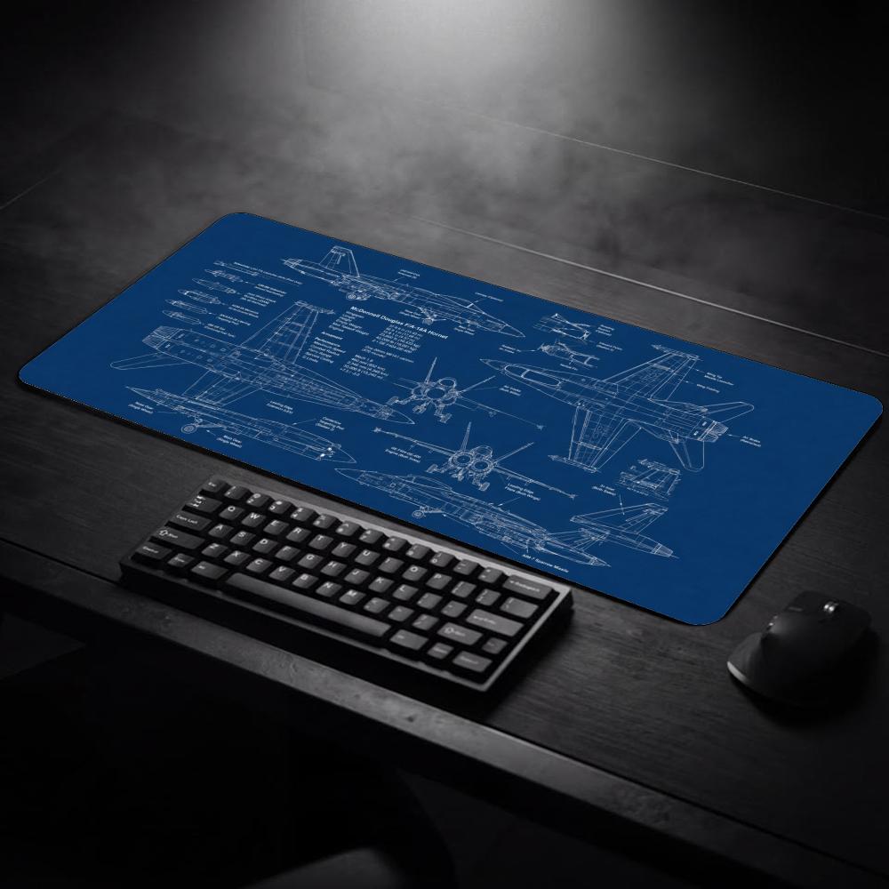 Large Aviation Blueprint Mouse - Vintage Gaming Accessories recension och pris